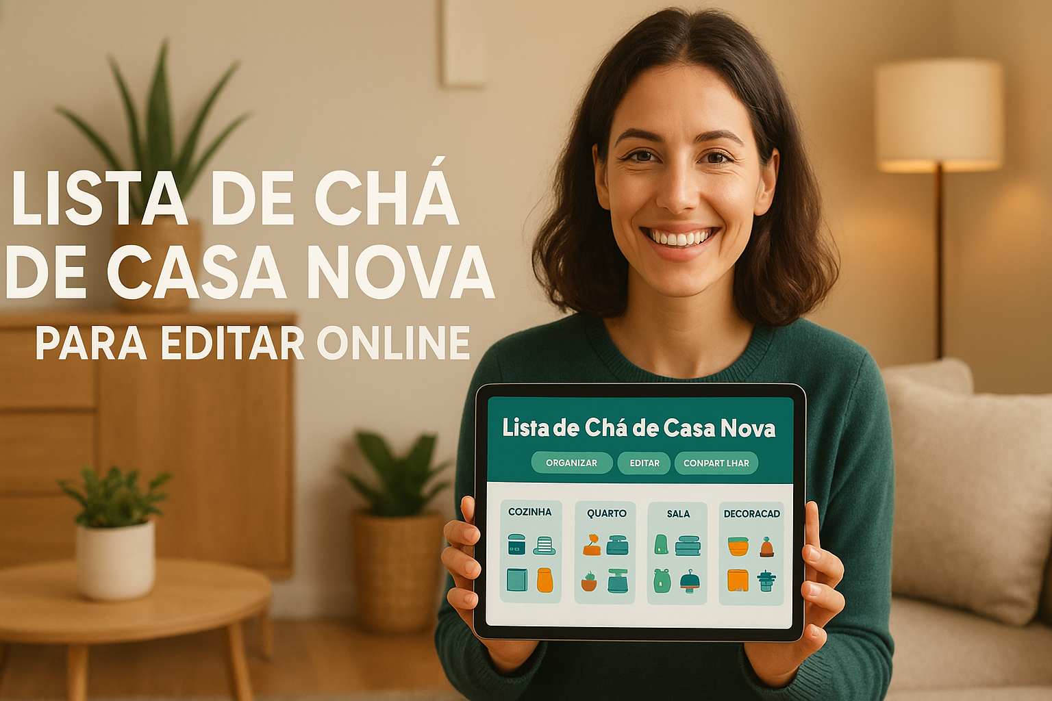 Lista de Chá de Casa Nova para Editar: Crie e Personalize Online em Minutos!
